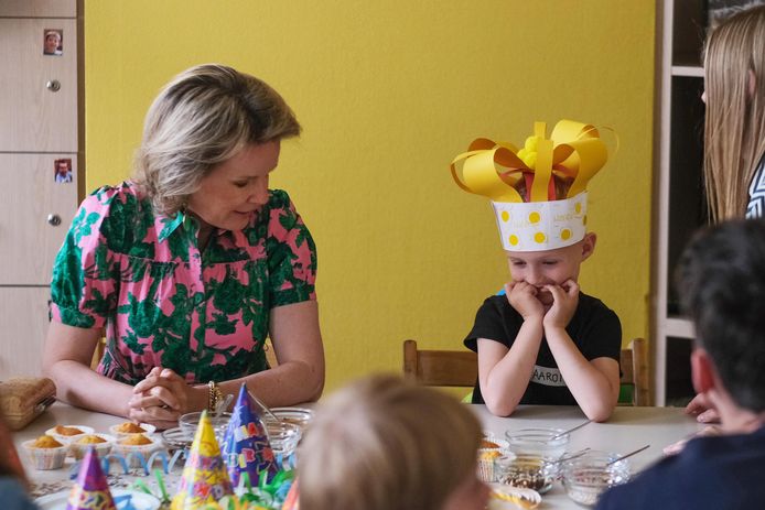 Koningin Mathilde op bezoek in De Kindervriend