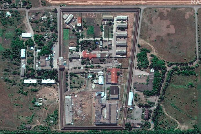 Satellietbeelden van de gevangenis in Olenivka.
