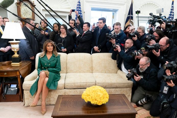 De foto waarmee het Witte Huis Melania op Twitter een gelukkige verjaardag wenst.