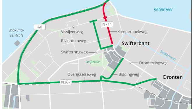 Rotonde bij Swifterbant en op- en afrit A6 drie weken dicht