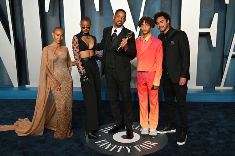 De familie Smith bij de Oscars. Beeld Getty Images
