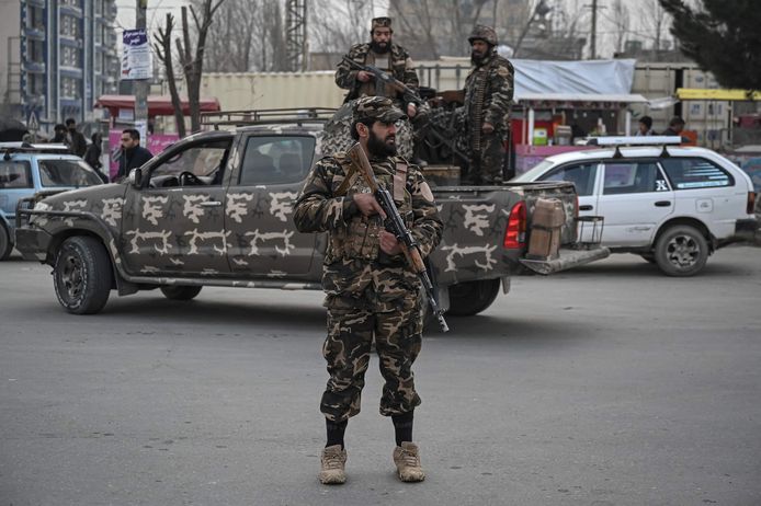 Talibanstrijders in Kaboel