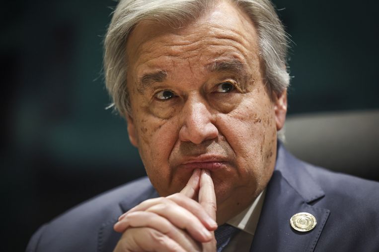 António Guterres van de Verenigde Naties. Beeld ANP / EPA