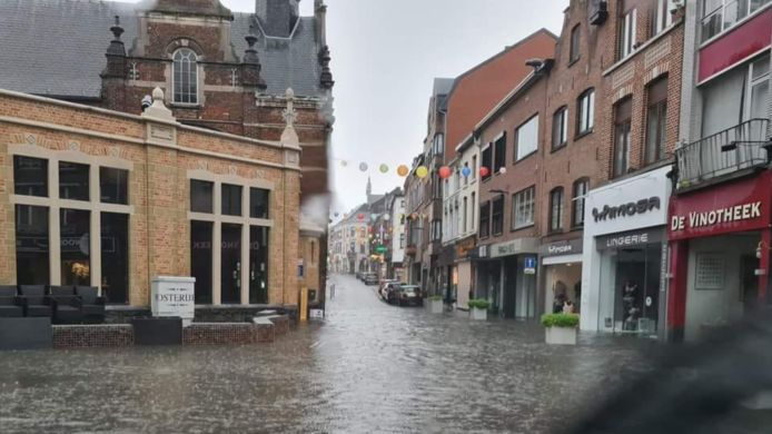 Wateroverlast in Sint-Truiden.