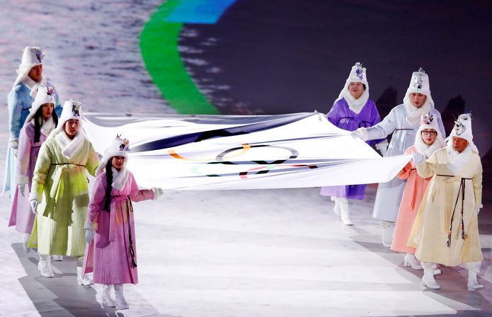 De openingsceremonie in het Olympische stadion van Pyeongchang.