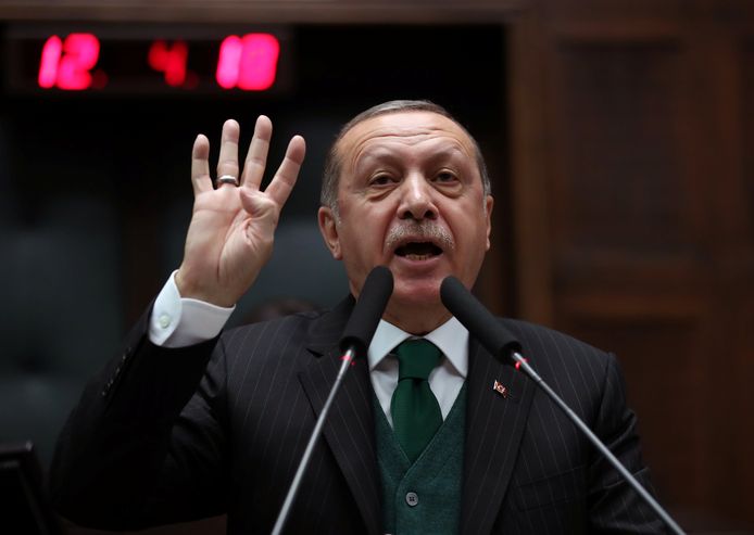 Turks president Erdogan. Hij zal het met minder EU-geld moeten doen volgend jaar, onder meer een gevolg van zijn repressief beleid.