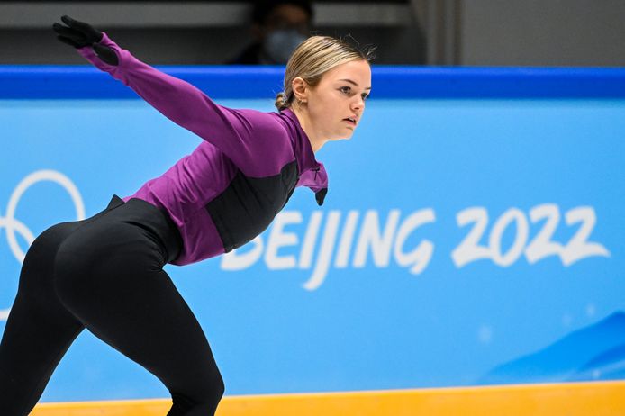 Loena Hendrickx op training.