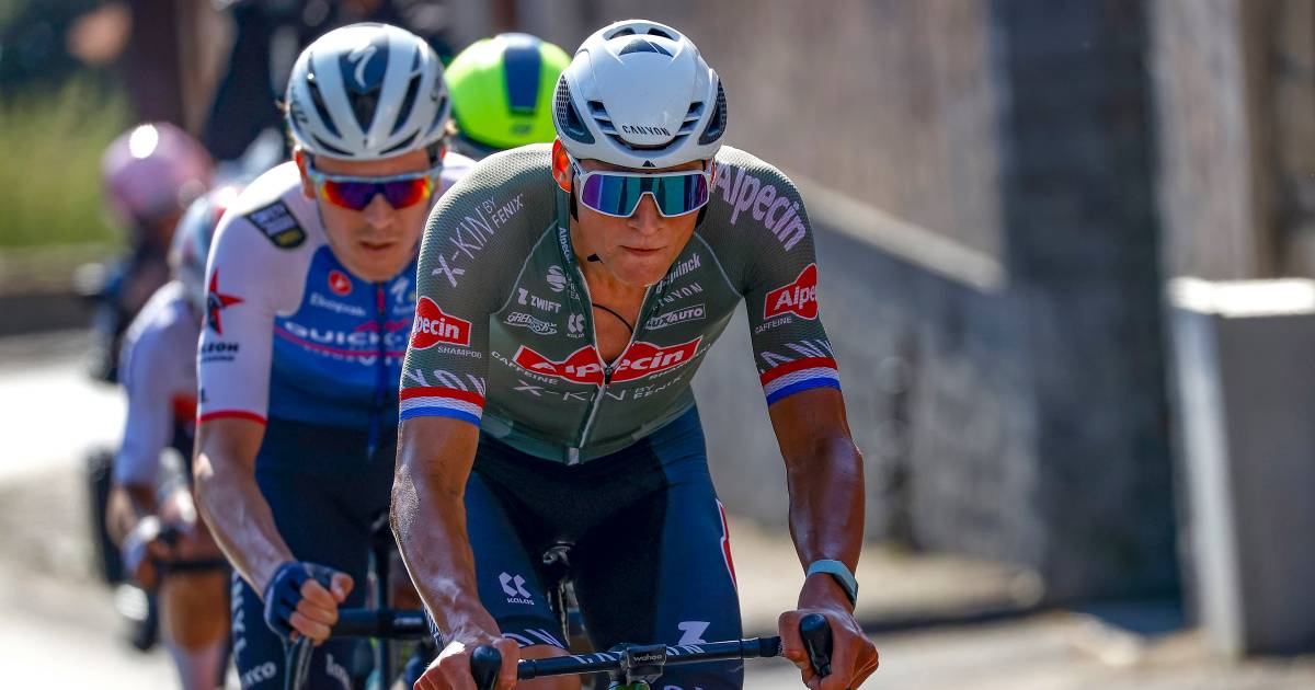 Mathieu van der Poel prende in giro l’adesivo della ruota di Bini Girmay dopo il commento sul percorso del Giro |  pagamento