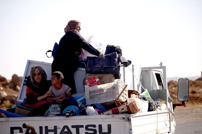 Een Syrische familie keert weer naar huis.