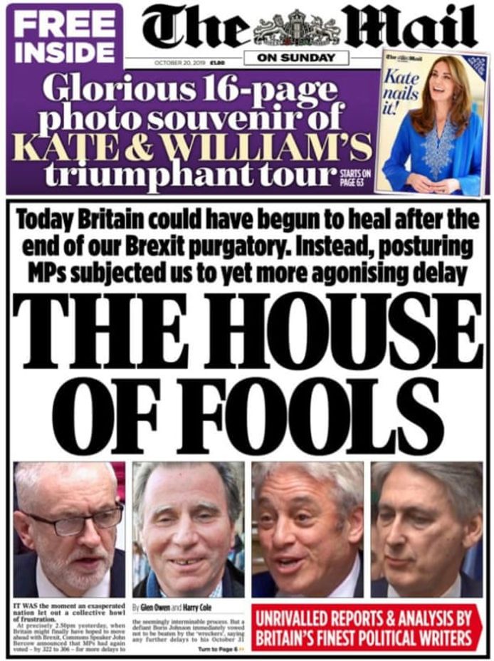 "The House of Fools", kopt de Britse krant The Daily Mail vandaag.