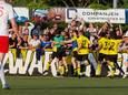 DOS viert een treffer in de Kamper derby tegen Go Ahead in het afgelopen seizoen (4-2).