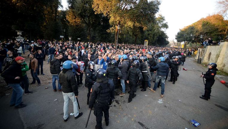 Feyenoord-supporters in Rome. Beeld afp