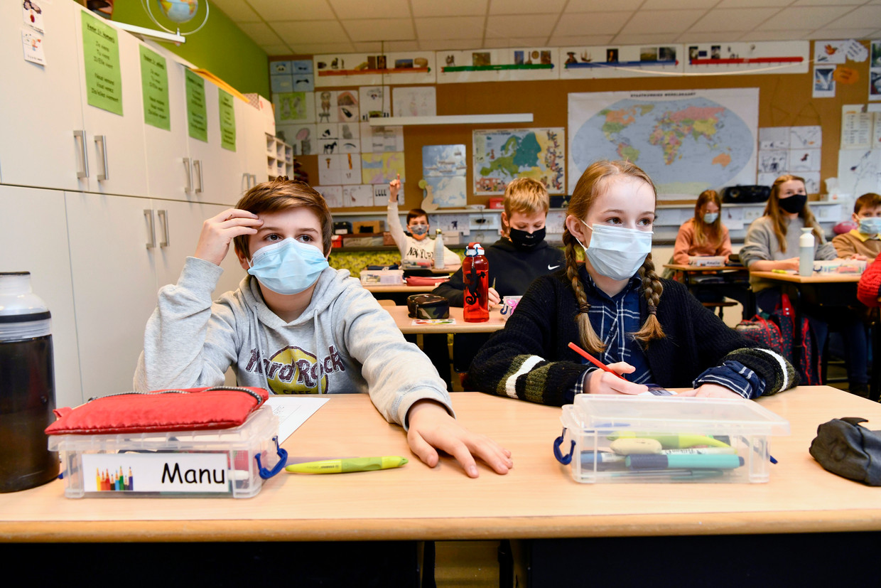 Mondmaskers in de klas Beeld Photo News