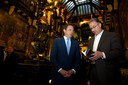 Burgemeester  Bart De Wever  en zijn collega van Rotterdam Ahmed Aboutaleb.