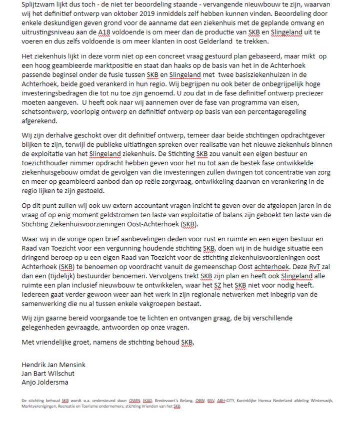 De open brief.