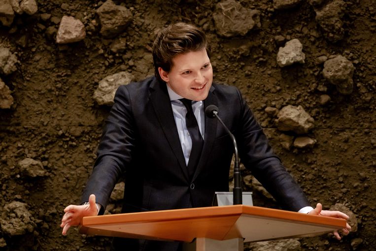 Thom van Campen (VVD) tijdens het debat met de Tweede Kamer over de stikstofcrisis.  Beeld ANP
