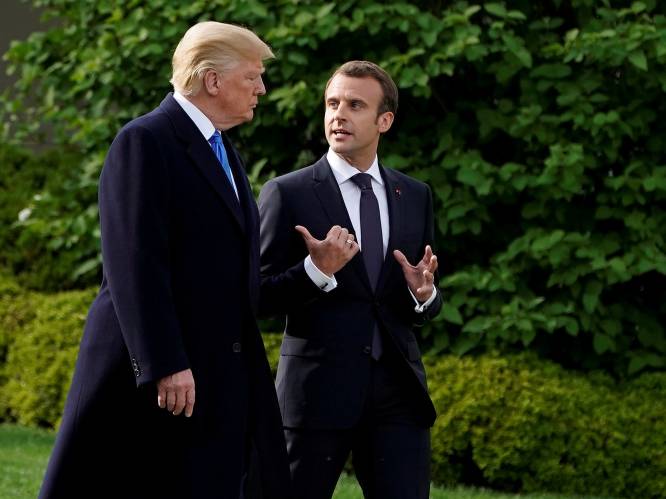 Macron aan Trump: "Amerikaanse invoerheffingen zijn illegaal en EU zal hard terugslaan"