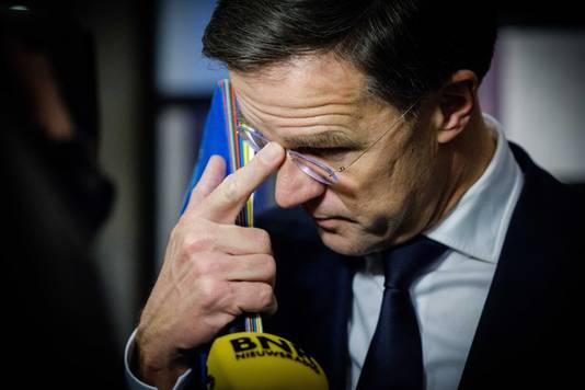Premier Mark Rutte na afloop van het debat over het aftreden van Halbe Zijlstra.