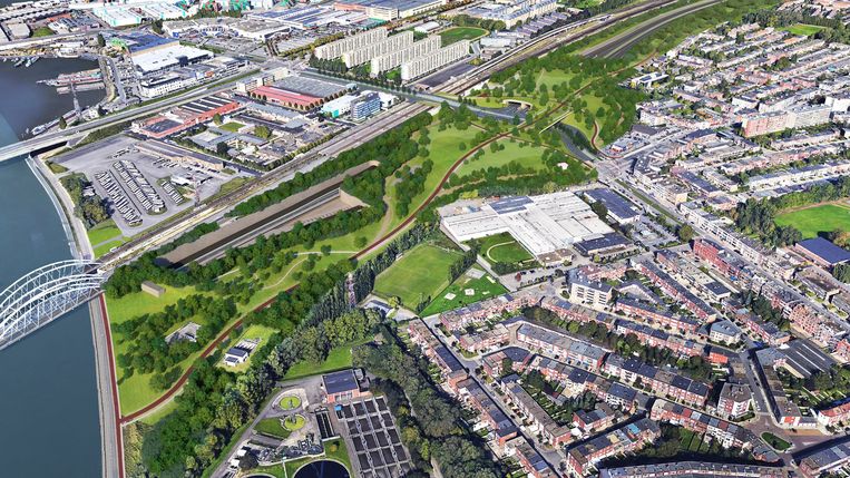 De verdiepte Ring tussen Merksem en Luchtbal, aan de overkapping bij de Groenendaallaan Beeld Lantis