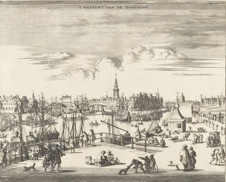 View of Middelburg's inner harbour, approx.  1790. Picture Zeeuws Archief 