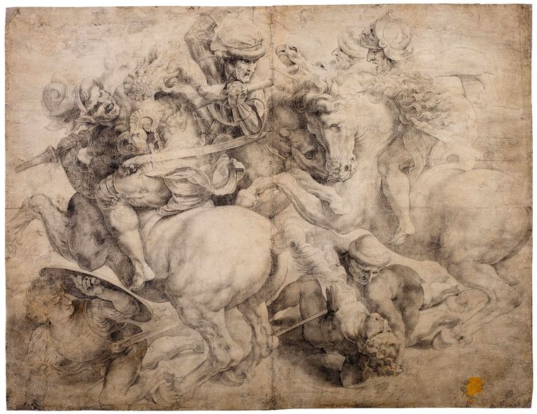 Een 16de eeuwse tekening die een onbekende kunstenaar heeft gemaakt naar een beroemde schildering van Leonardo da Vinci die later verloren is gegaan. Dit laat het lid van de koninklijke familie ook veilen. Geschatte opbrengst: 22.000-31.000 euro. Beeld Sothebys