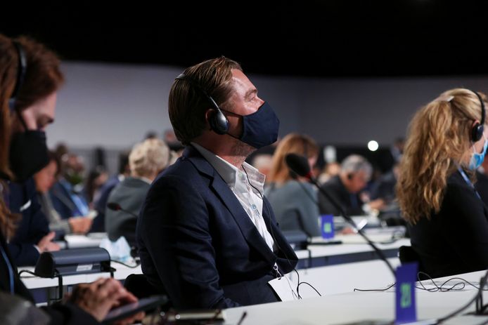 L'acteur Leonardo DiCaprio a assisté à une réunion lors de la Conférence des Nations unies sur le changement climatique (COP26) à Glasgow, en Écosse.