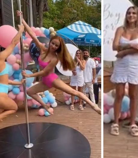 Un couple annonce le sexe de son futur bébé autour d'une barre de pole dance