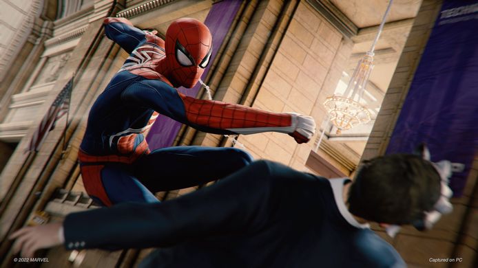 Ook de 'framerate', de snelheid waarin de beelden elkaar gezwinder dan de speler zijn perceptie opvolgen, werd verhoogd in de pc-versie van 'Spider-Man'.