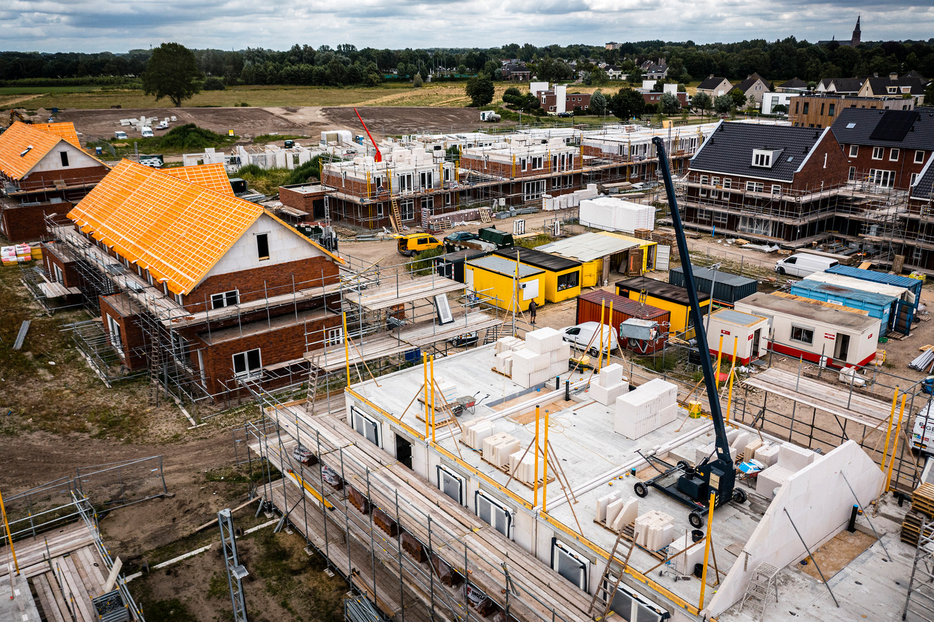 Een woonwijk in aanbouw in Boxtel, begin juli.