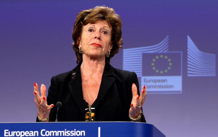 Eurocommissaris Neelie Kroes (foto) stelt dat met haar voorstel het principe van netneutraliteit nog steeds gewaarborgd is. Beeld EPA