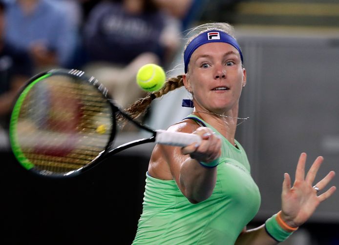 Kiki Bertens in actie tegen Zarina Diyas.
