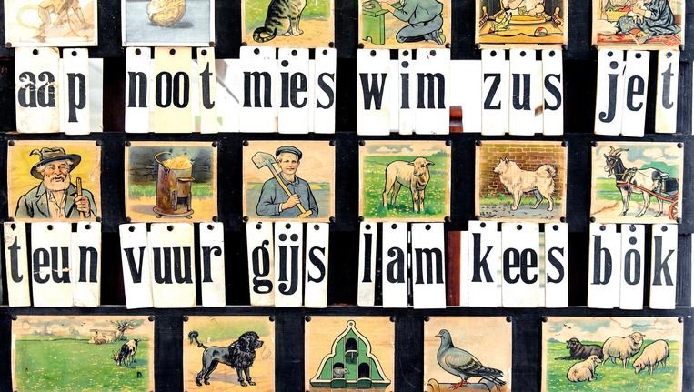 Aap Noot Mies Leesplank in het Nationaal Onderwijsmuseum. Beeld anp