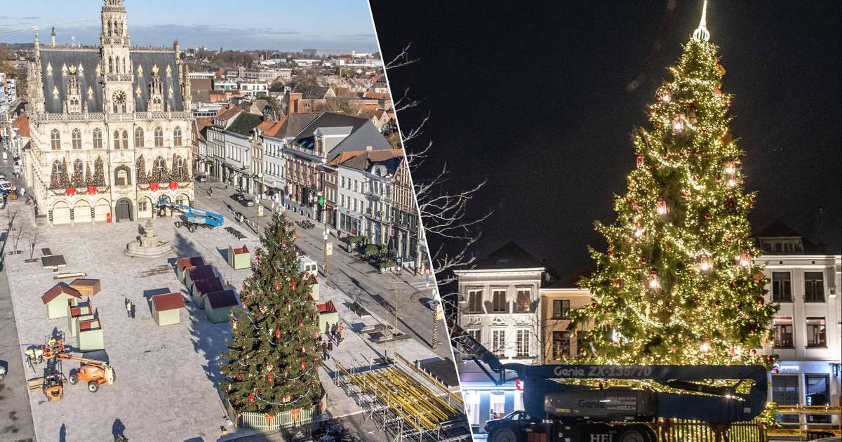 KIJK. De scheve kerstboom staat weer netjes recht “Kom nu maar eens