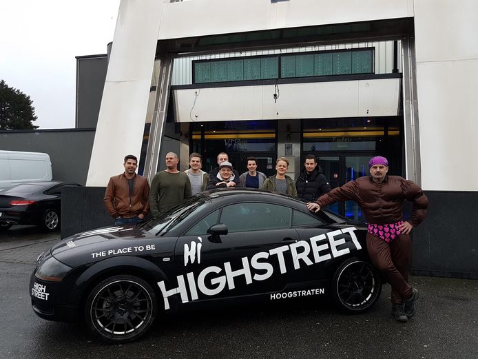 Danny (rechts) met de rest van de crew voor Highstreet: Hans Van Calster, Dimitri Van Loon, Wout Lenaerts, Alan Meesschaert, Mats Palinckx, Bas Van Valen, Alex Vermetten, Dieter Van Boxtel en Laurens Pauwels.
