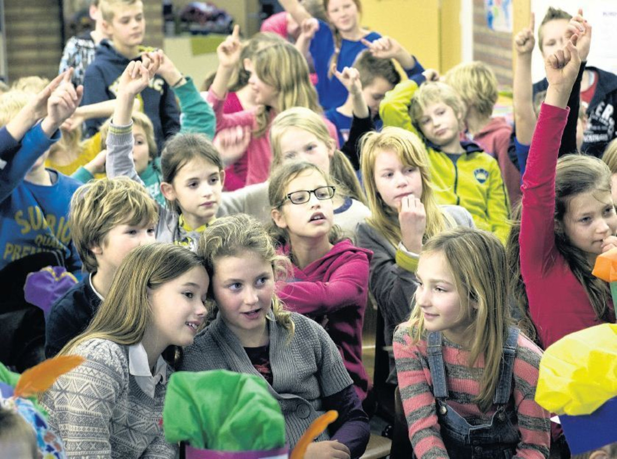 Op de samenwerkingsschool het Twaspan in Deinum krijgen alle kinderen samen het vak levensbeschouwing. Beeld Reyer Boxem