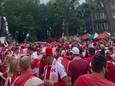 Supporters op Rembrandtplein.