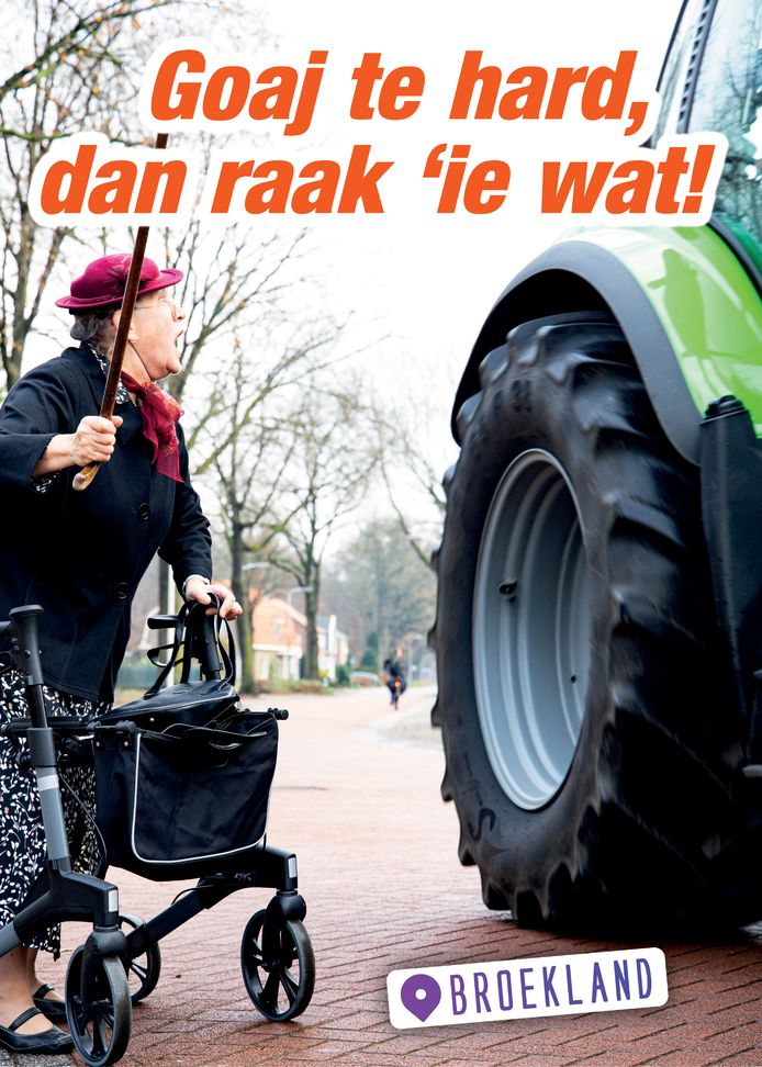 Nieuwe campagne in Broekland tegen te hard rijden.