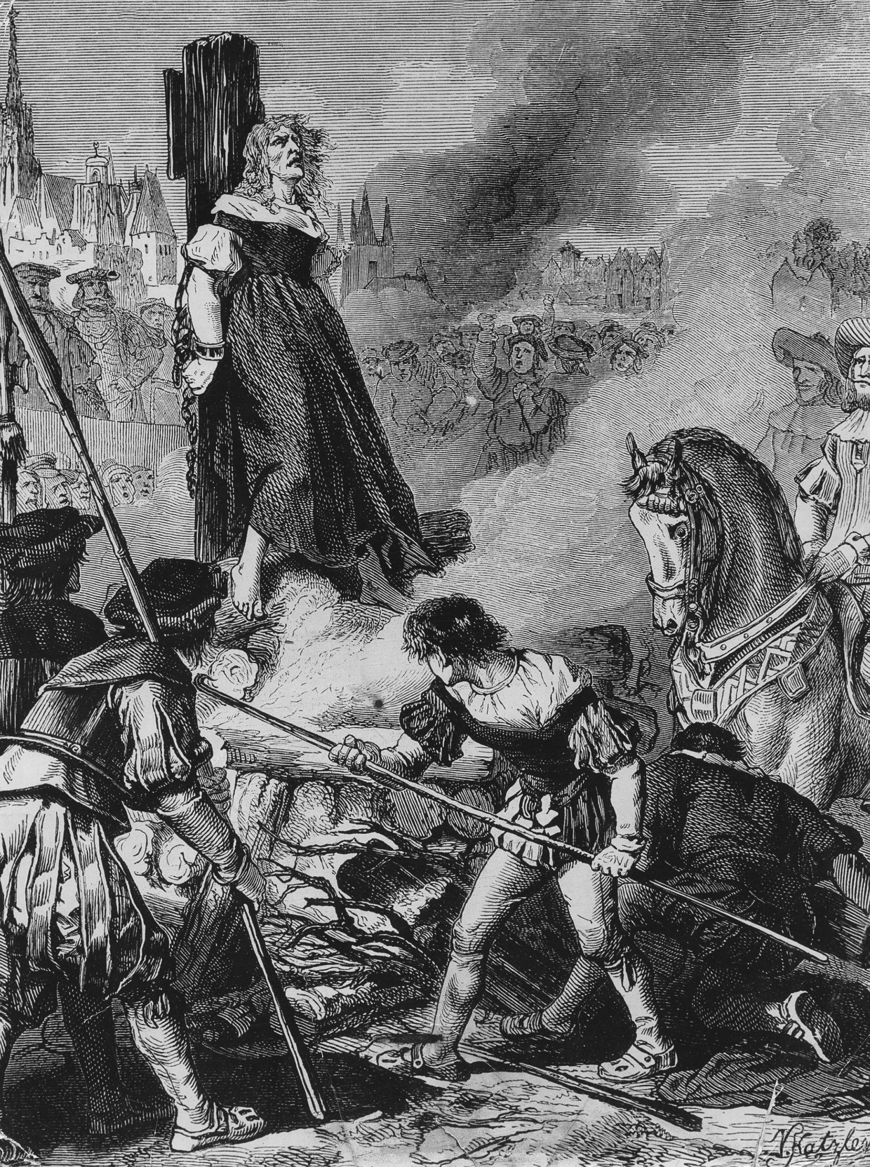 Elsa Plainacher was een Oostenrijkse ‘heks’. Op 27 september 1583 belandde ze in Wenen op de brandstapel. Beeld ullstein bild via Getty Images