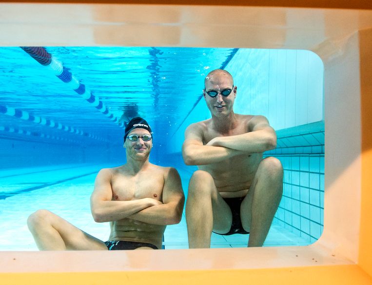 Olympisch kampioenen Maarten van der Weijden (2008) en Ferry Weertman (2016). Beeld Koen Verheijden
