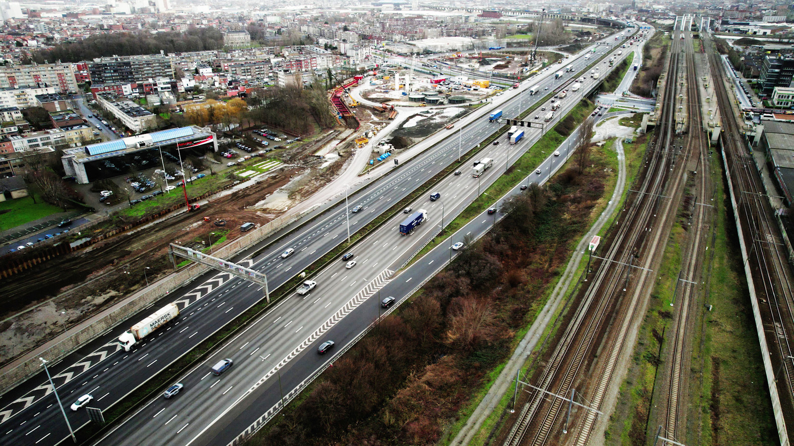 Oosterweelwerken afrit Merksem op Antwerpse Ring vanuit Nederland tot