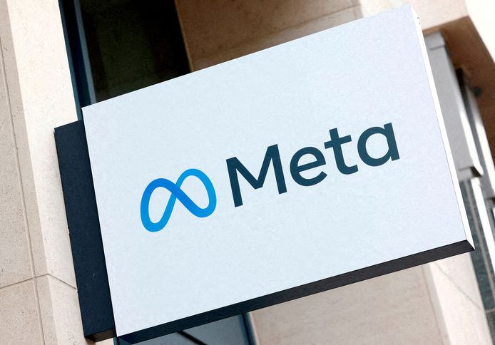 Het logo van de businessgroep Meta Platforms is te zien in Brussel.