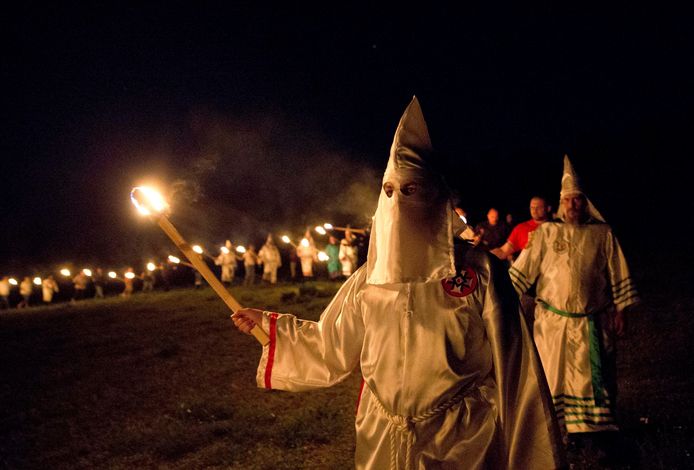 Een bijeenkomst van de Ku Klux Klan (archiefbeeld).