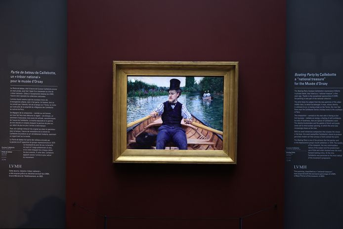 Gustave Caillebotte, passionné de nautisme, avait réalisé en 1878 ce tableau, aussi appelé “Le Canotier au chapeau haut de forme