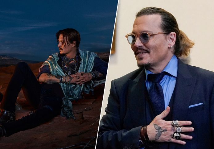 Johnny Depp in een Sauvage-campagne (links) - Johnny Depp