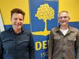 Sander Pelle (links) en Arjan Laarhuis van de jubileum- en reüniecommissie van SV Delden.