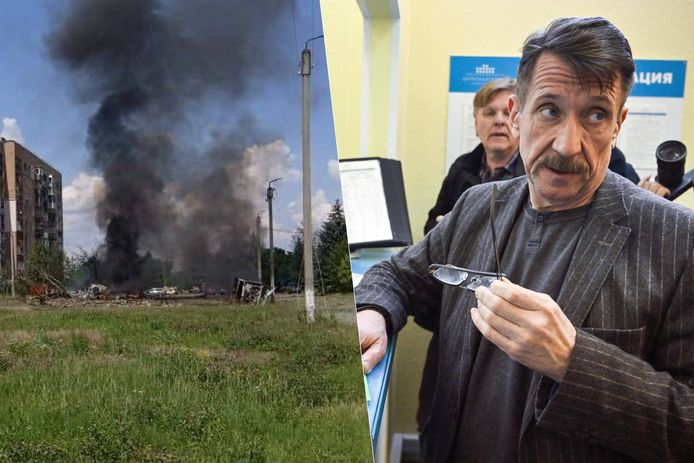 Links: Russische aanval in Pervomaisk, in de Oekraïnse regio Charkiv.  Rechts: Russische ‘wapenhandelaar des doods’ Viktor Bout.