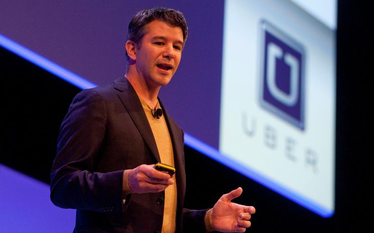 Travis Kalanick tijdens een presentatie in 2014 Beeld epa