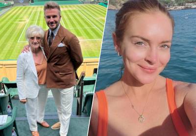 CELEB 24/7. David Beckham spendeert tijd met zijn moeder en Lindsay Lohan geniet van haar wittebroodsweken