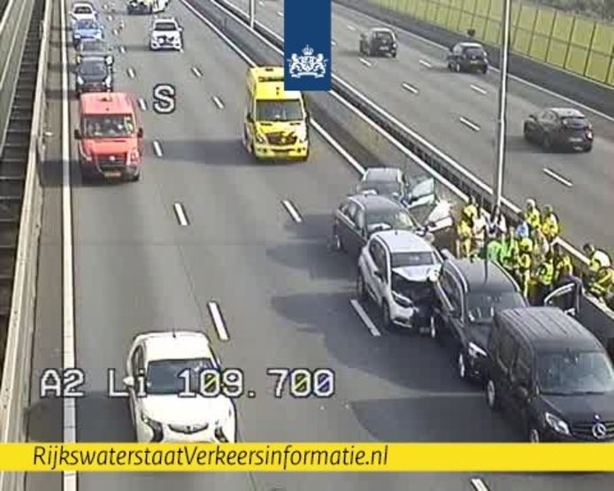 Kettingbotsing op A2 bij Kerkdriel