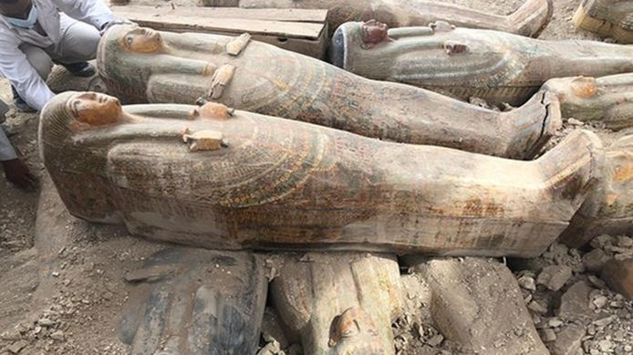 Sarcofagen ontdekt in Egypte.
